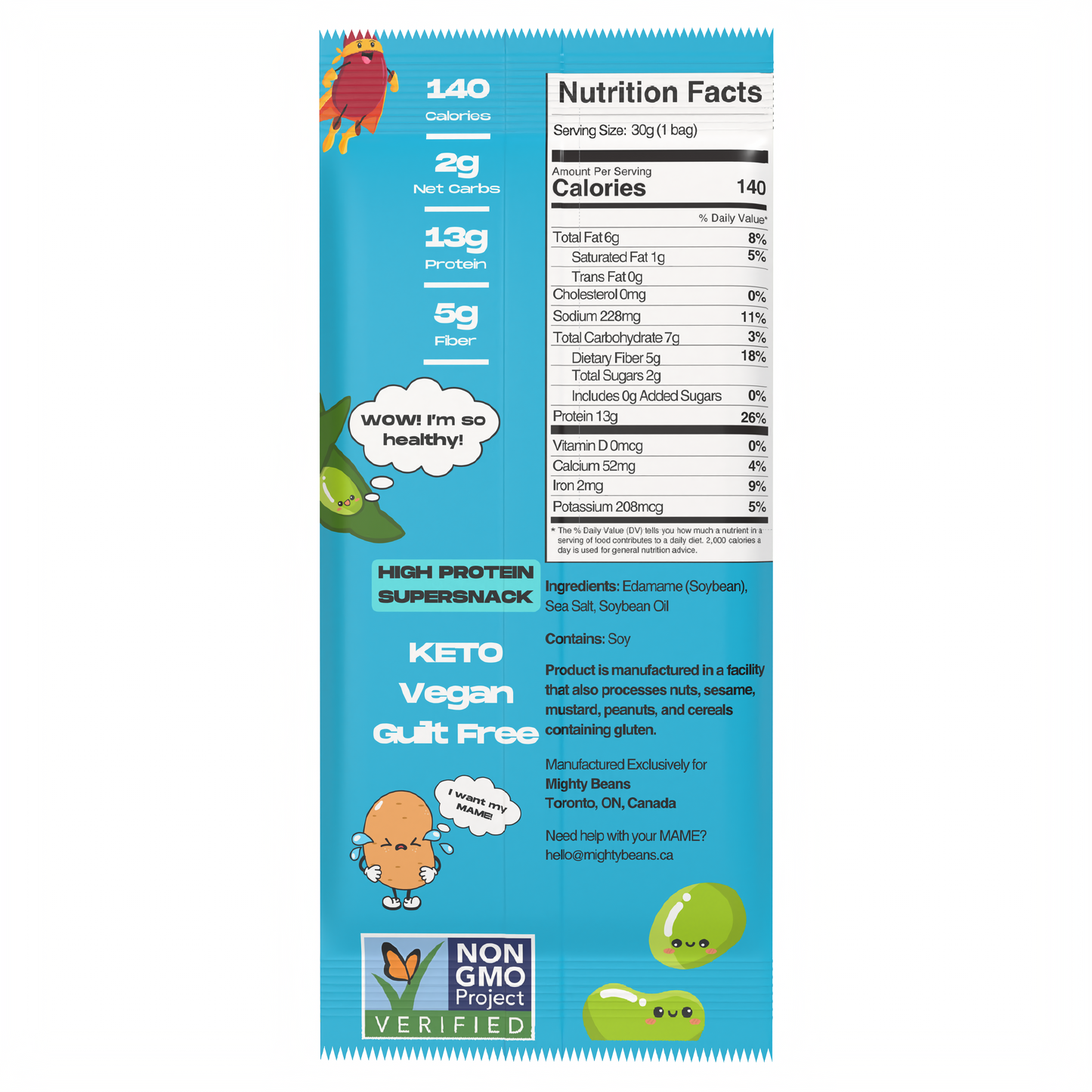 Pack varié d'edamames Mighty Beans - 12 sachets (4 au sel de mer, 4 au barbecue, 4 épicés) - Super collation riche en protéines et faible en glucides