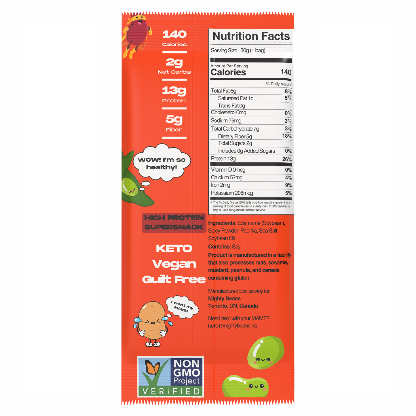Pack varié d'edamames Mighty Beans - 12 sachets (4 au sel de mer, 4 au barbecue, 4 épicés) - Super collation riche en protéines et faible en glucides